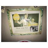 Coca Cola Framed Advertising Pic 16"x3"