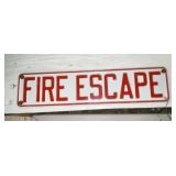 Fire Escape Metal single Sided Sign 12"x3"
