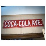 Coca Cola Ave Metal Single Sided Sign 24"x5"