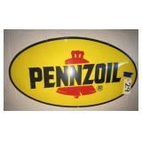 Pennzoil Plastic Oval Single Sided Sign 36"x20"