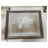 Framed/Matted Girl on Beach Pic 27"x22"