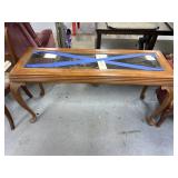 Glass Topped Hall Table 51"L x 17"W x 26"H