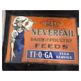 Metal Single Sided Sign in Plastic "Feeds" 20"x