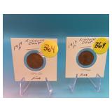 1914-P & 1915-P Lincoln Cents - Both Fine