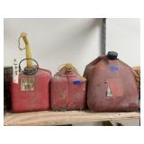 3 - Plastic Gas Cans 5 Gal - 2-1/2 Gal - 2 Gal