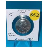 1962-P 90% Silver Franklin Half Dollar - Unc