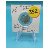 1963-P 90% Silver Roosevelt Dime Proof - Unc