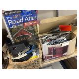 Basket w/Cords - 2013 Road Atlas & Remotes