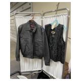 Harley Davidson Vest Sz Unk & Leather Jacket