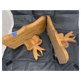 2 - Wooden Wall Hanging Shelves