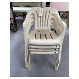 4 - Plastic Patio Chairs