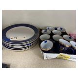 Home Laughlin Plates & Cups - Gold Rimmed