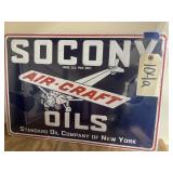Socony Air Craft Single Sided Metal Sign 20"x14"
