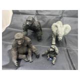 4 - Gorilla & Elephant Figurines