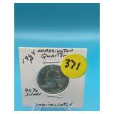 1964-P 90% Silver Washington Quarter - Unc