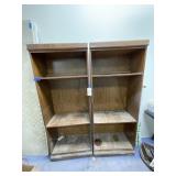 2 - Lighted Wood Shelving Units