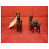 2 - Wooden Llama Figures