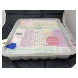 Plastic Bin with Scrapbook Paper