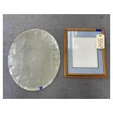 2 Pcs - Small Round Mirror & Picture Frame