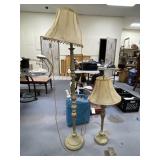 Floor Lamp w/Shade & Table Lamp w/Shade