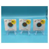 3 Pc Set 1969 P-D-S Lincoln Cent - All Unc