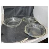 3 - Pyrex Glass Pie Pans
