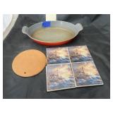 Creuset Pan w/Coasters