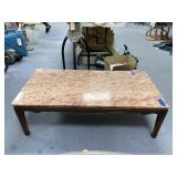 Marble Topped Coffee Table 22"L x 46"W x 15"H