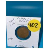 1909 VDB Lincoln Wheat Cent - Fine