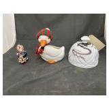 Glass Dish Cover - Ornament - Duck Vase