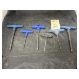 6 Assorted T-Handle Hex Key