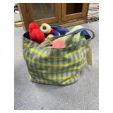 Cloth Bag w/Assorted Stuffed Animals