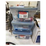 3 Plastic Bins Craft Supplies