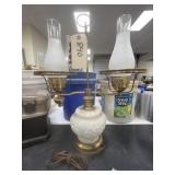 Glass Elec Table Lamp w/Chimneys - no shades