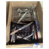 Box of Assorted Flatware & Knives