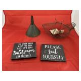 4 Pcs - Bathroom Dï¿½cor - Funnel - Wire Basket