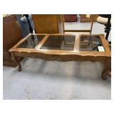 Glass Topped Coffee Table 56"L x 25"W x 16"H