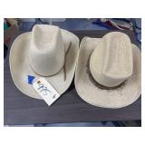 2 - Straw Western Hats 7-1/8