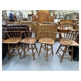 4 - Swivel Wood Bar Stools