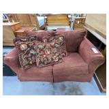 Upholstered Loveseat w/Throw Pillows 62"L