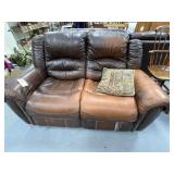 Reclining Leather Loveseat 63"L