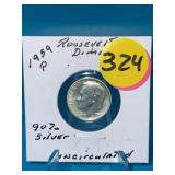 1959-P Roosevelt Dime 90% Silver - Uncirculated