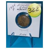 1934-P Lincoln Wheat Cent - Fine