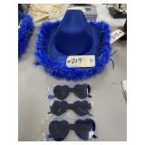 5 Pcs - Blue Party Hats & Sunglasses