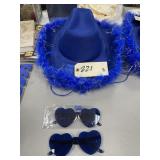 5 Pcs - Blue Party Hats & Sunglasses