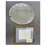 2 Pcs - Small Round Mirror & Picture Frame