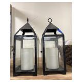 2 - Lantern Style Candle Holders
