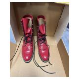 Justin Diamond J Lace Up Boots - Red Sz 8B