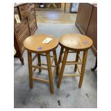 2 - Wooden Stools 24"H