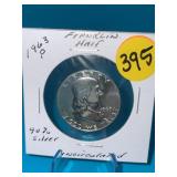 1963-P 90% Silver Franklin Half Dollar Unc